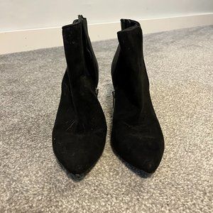 Black suede booties by Sam Edleman; size 8